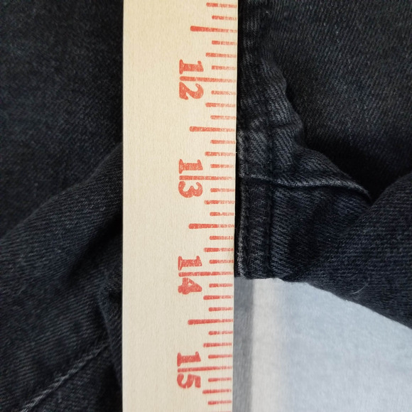 LOFT Jeans Size 32 14 Black Velvet Stripe High Rise Wide Leg Jean Petite Inseam - Picture 10 of 12